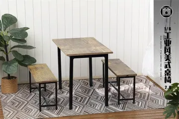 Industrial Style American Table and Chairs 2.0