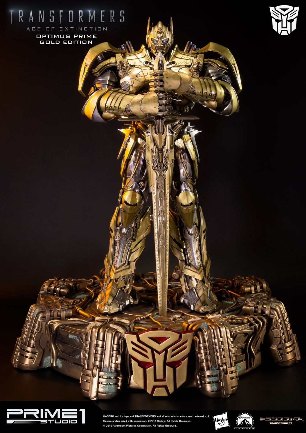 Transformers: Age of Extinction Optimus Prime Knight Edition Gold Version image 2