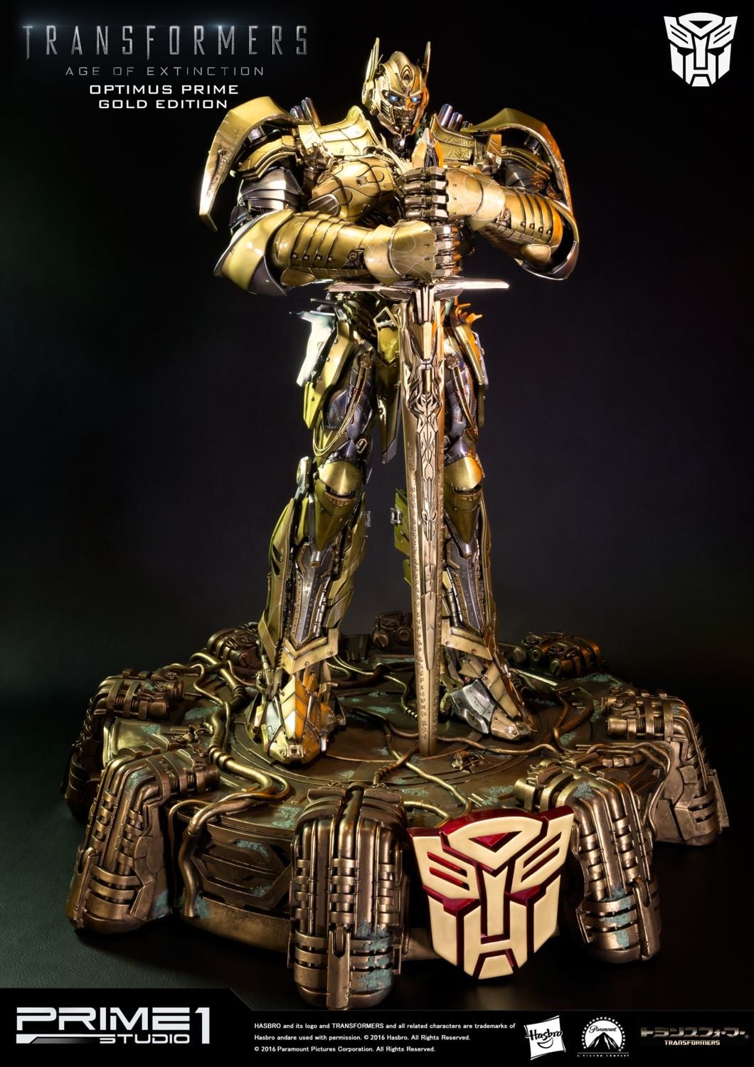 Transformers: Age of Extinction Optimus Prime Knight Edition Gold Version image 3