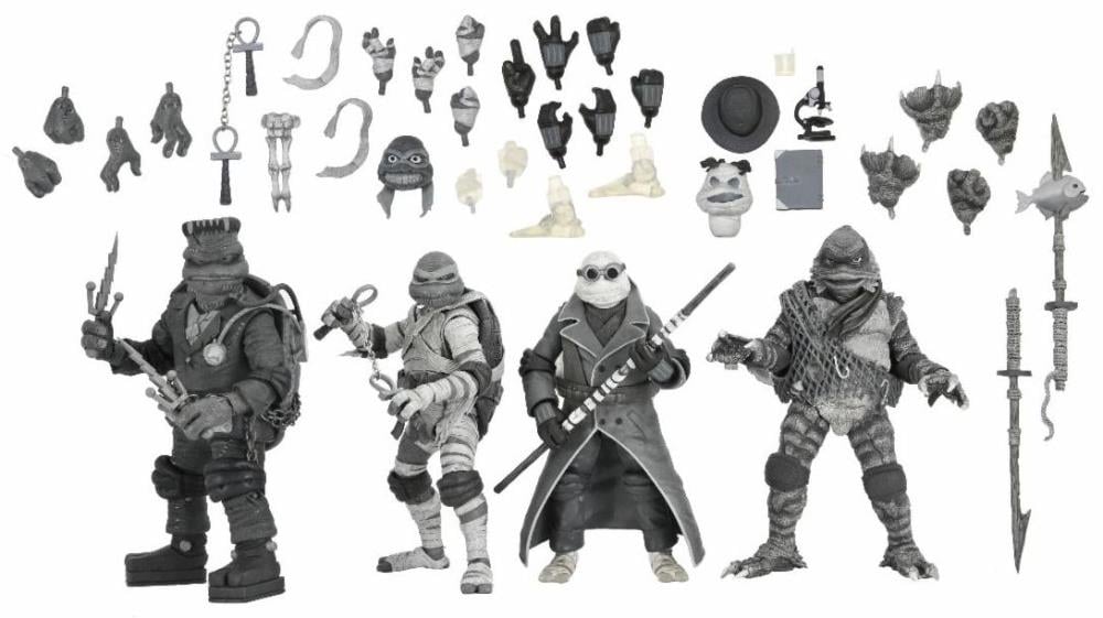 Universal Monsters x Teenage Mutant Ninja Turtles Turtles (Black & White) 4-Pack image 10