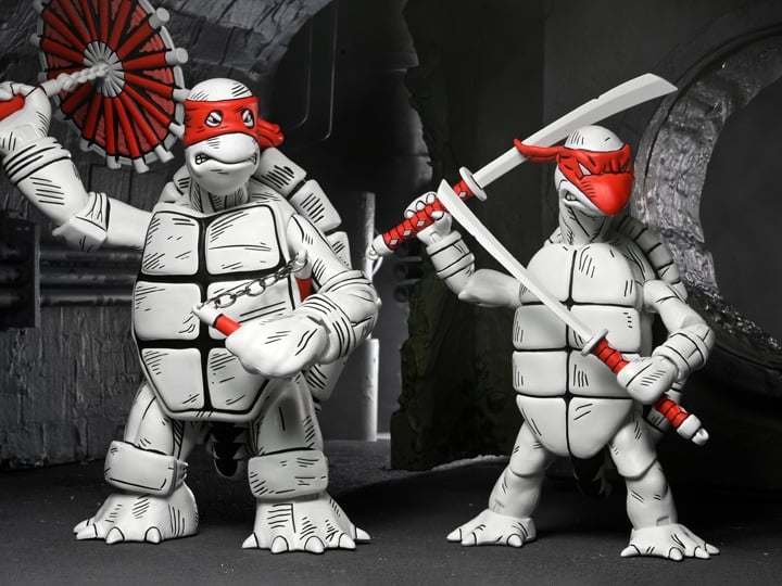 Teenage Mutant Ninja Turtles The First Sketch Turtles (Black & White) Two-Pack image 1