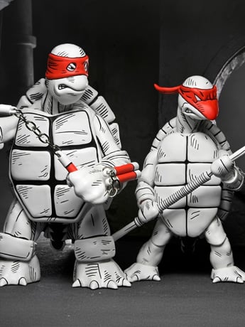 Teenage Mutant Ninja Turtles The First Sketch Turtles (Black & White) Two-Pack image 2