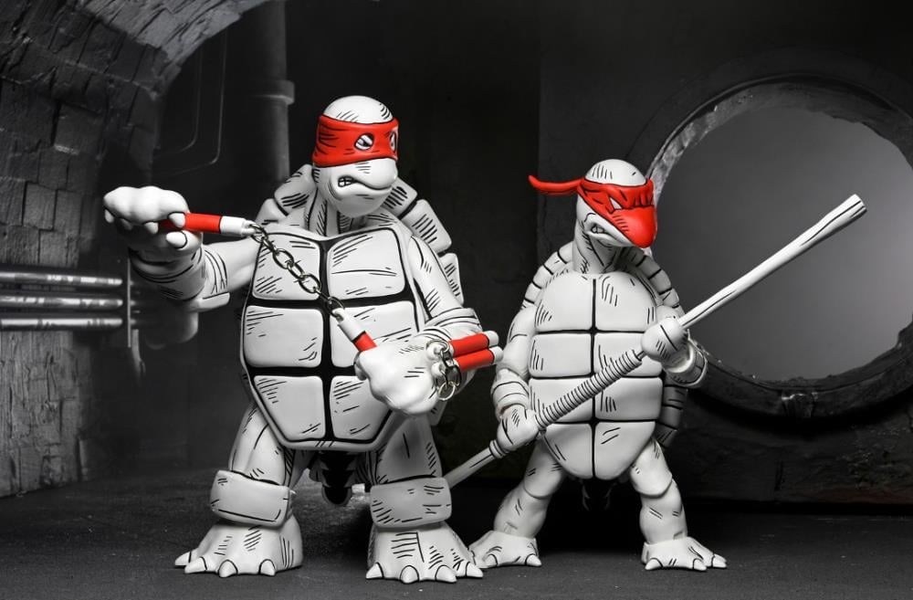 Teenage Mutant Ninja Turtles The First Sketch Turtles (Black & White) Two-Pack image 4