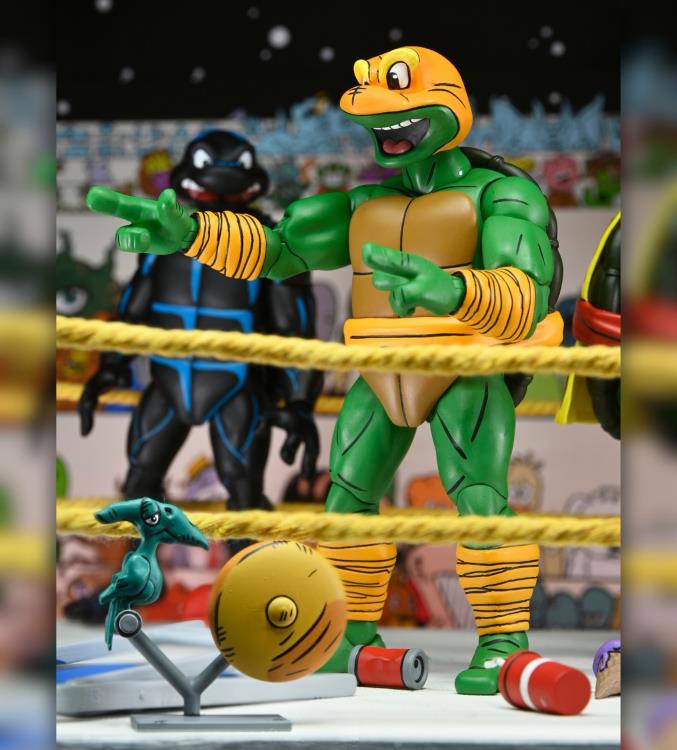 Teenage Mutant Ninja Turtles Adventures Stump Wrestling Turtles (Archie Comics) Four-Pack image 7