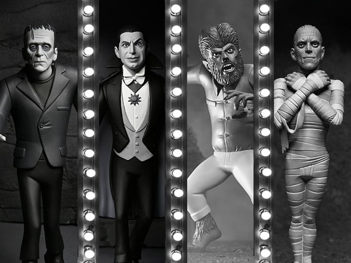 Universal Monsters Toony Terrors Silver Screen Edition Set of 4 Figures image 1