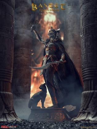 Bastet, The Cat Goddess-Black image 2