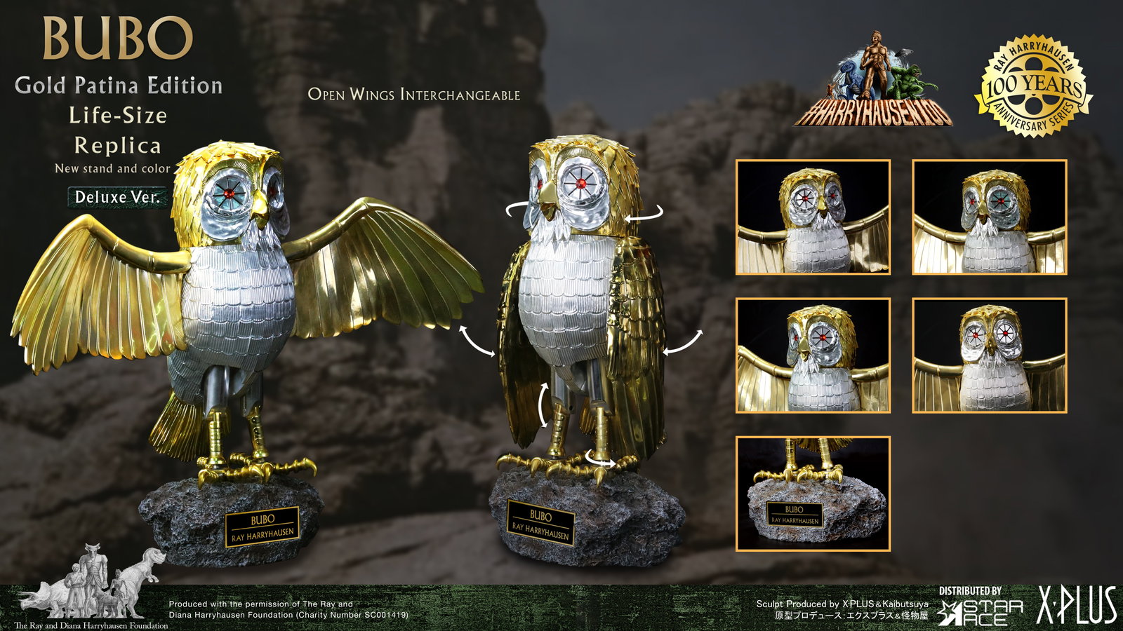 Bubo Electroplating Gold Patina Edition DX (Normal wings & Open wings included) image 8