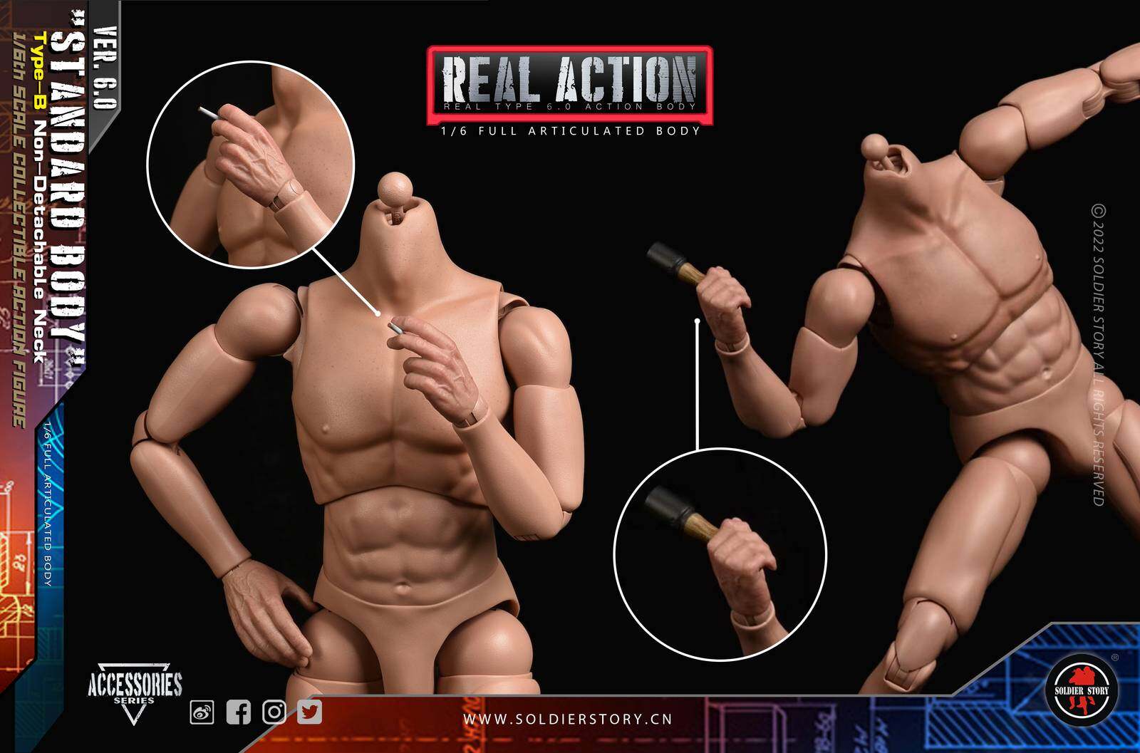 1/6th Scale "STANDARD BODY" Type-B Non-Detachable Neck image 4
