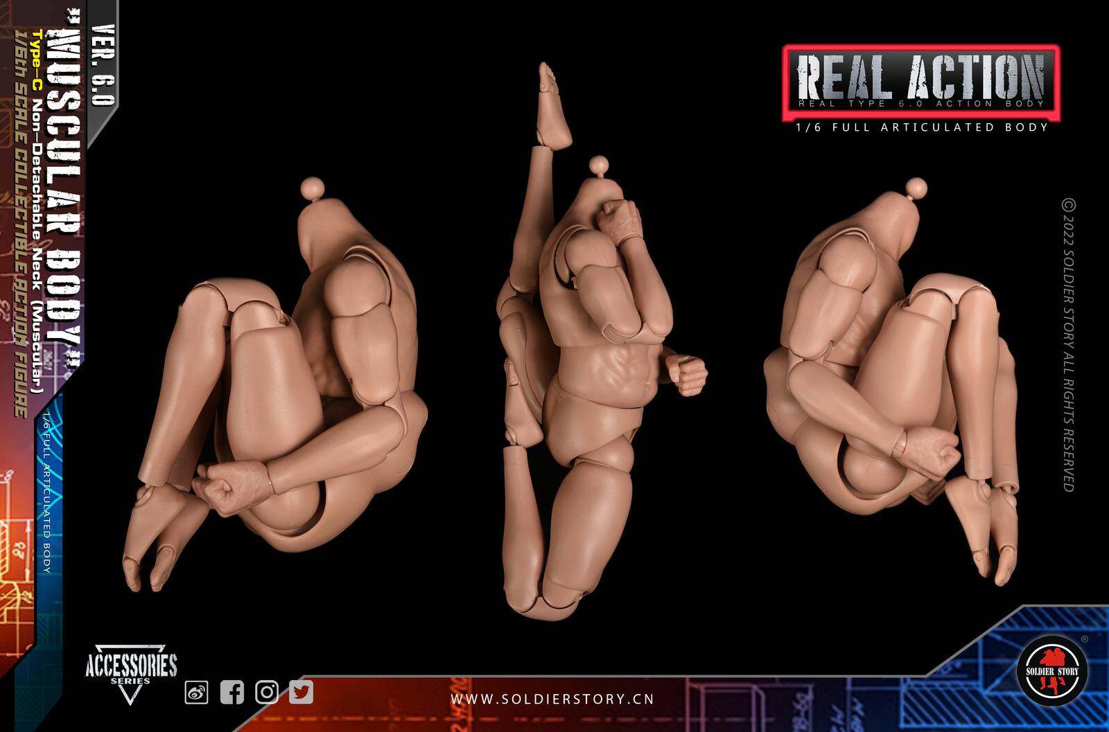 1/6th Scale "MUSCULAR BODY" Type-C Non-Detachable Neck (Muscular) image 5