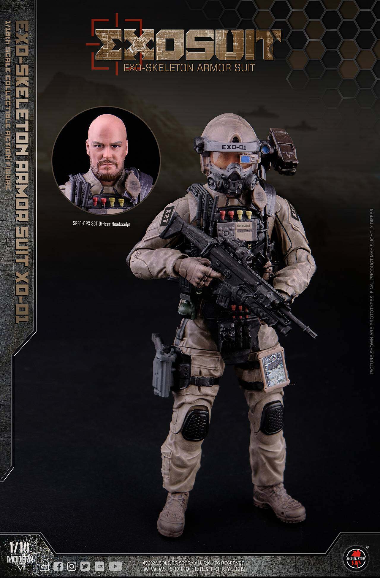 SSE001 1/18th Scale EXO-Skeleton Armor Suit XO-01 Collectible Action Figure image 10