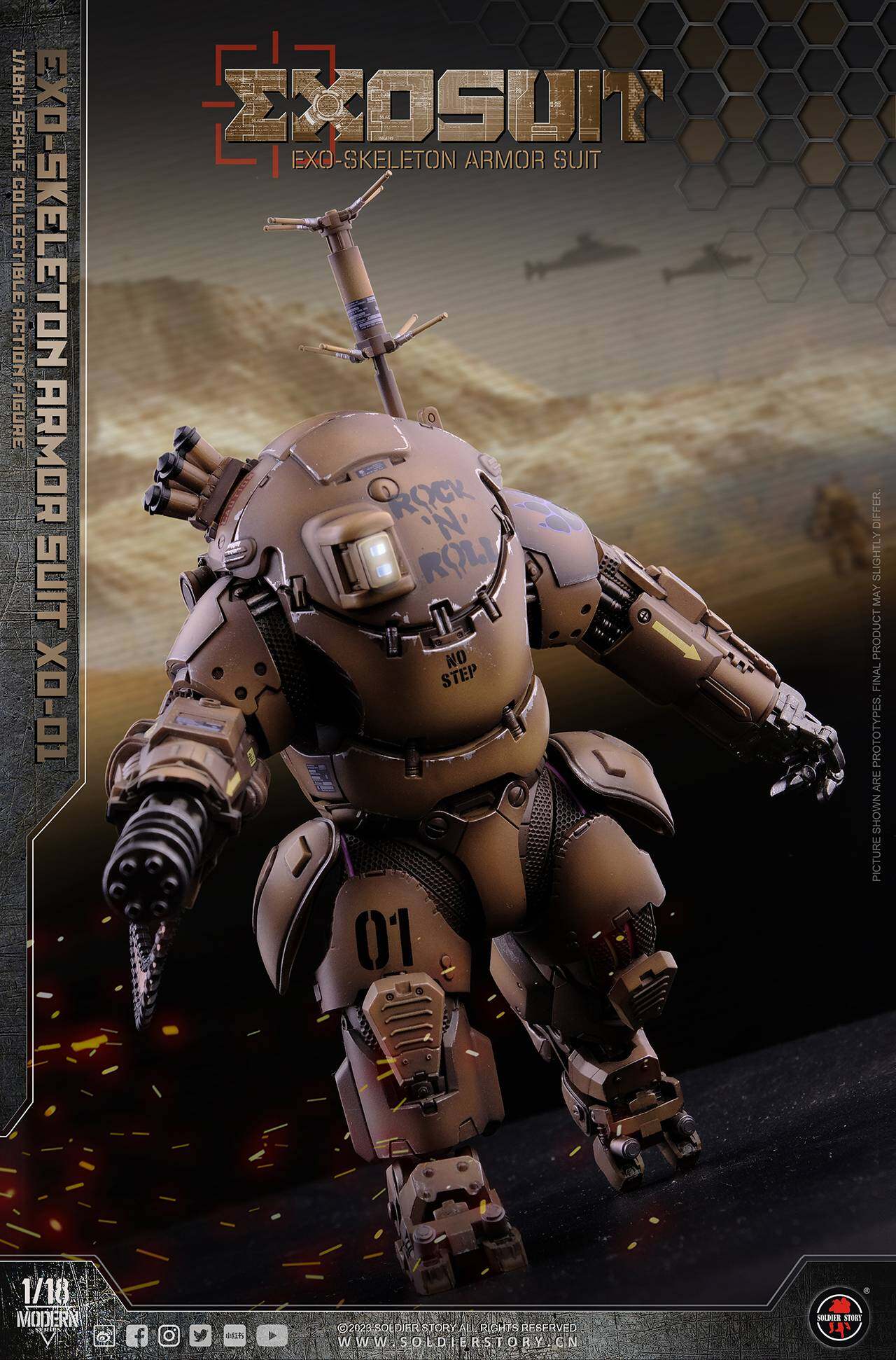 SSE001 1/18th Scale EXO-Skeleton Armor Suit XO-01 Collectible Action Figure image 2