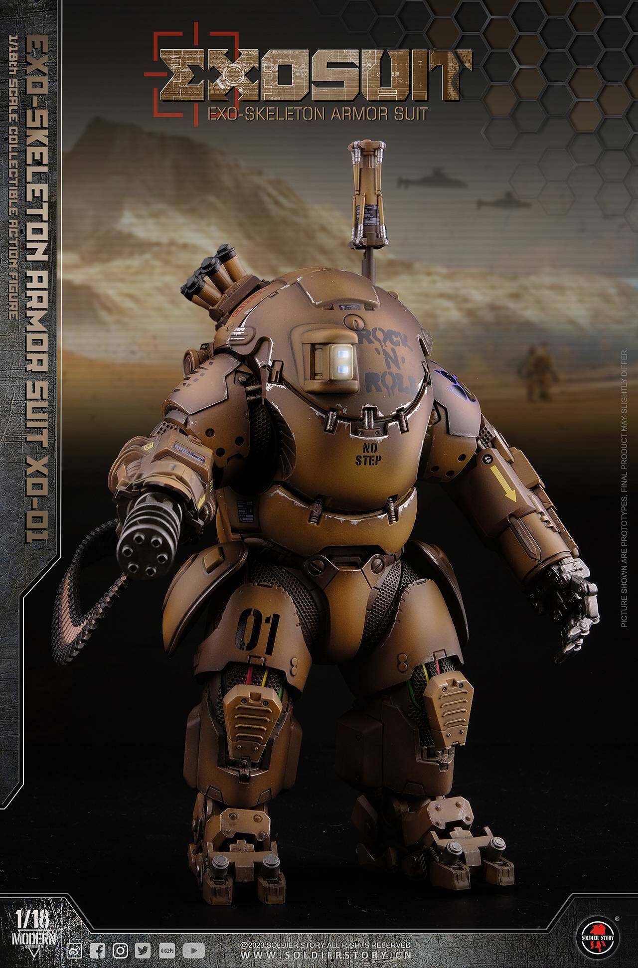 SSE001 1/18th Scale EXO-Skeleton Armor Suit XO-01 Collectible Action Figure image 3