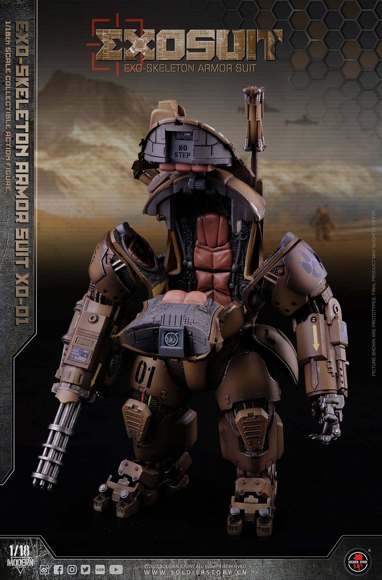 SSE001 1/18th Scale EXO-Skeleton Armor Suit XO-01 Collectible Action Figure image 6
