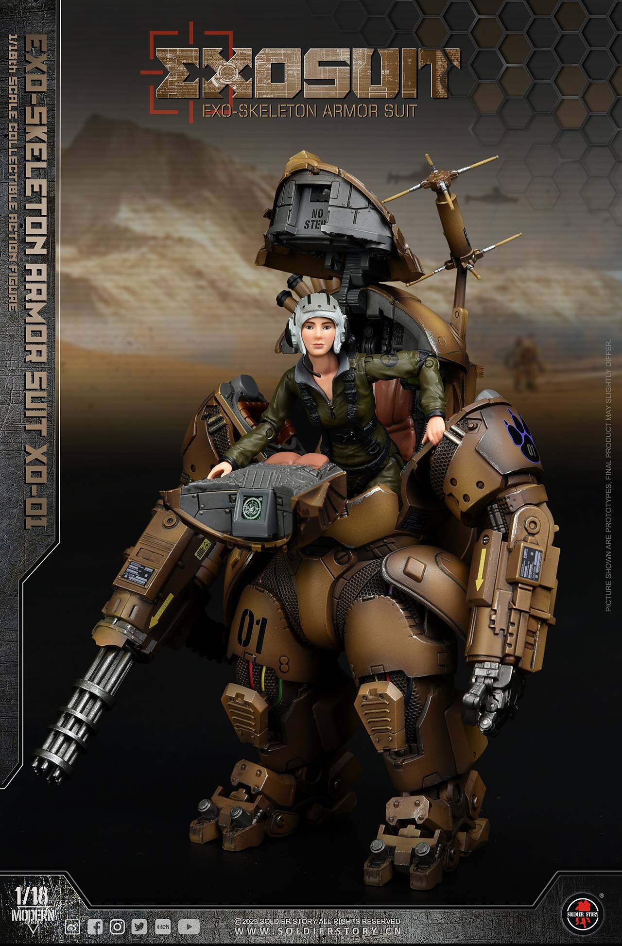 SSE001 1/18th Scale EXO-Skeleton Armor Suit XO-01 Collectible Action Figure image 7
