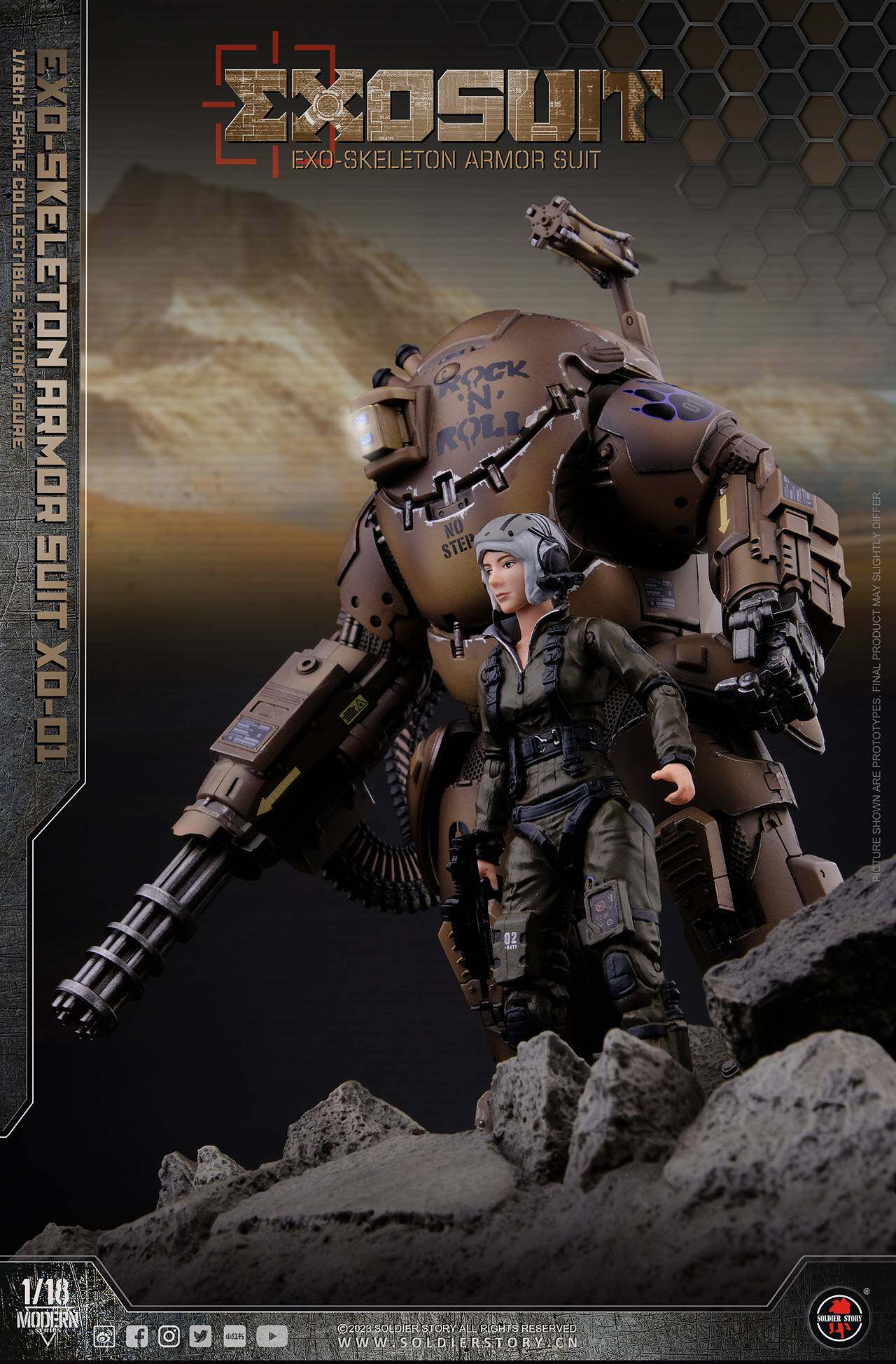 SSE001 1/18th Scale EXO-Skeleton Armor Suit XO-01 Collectible Action Figure image 8