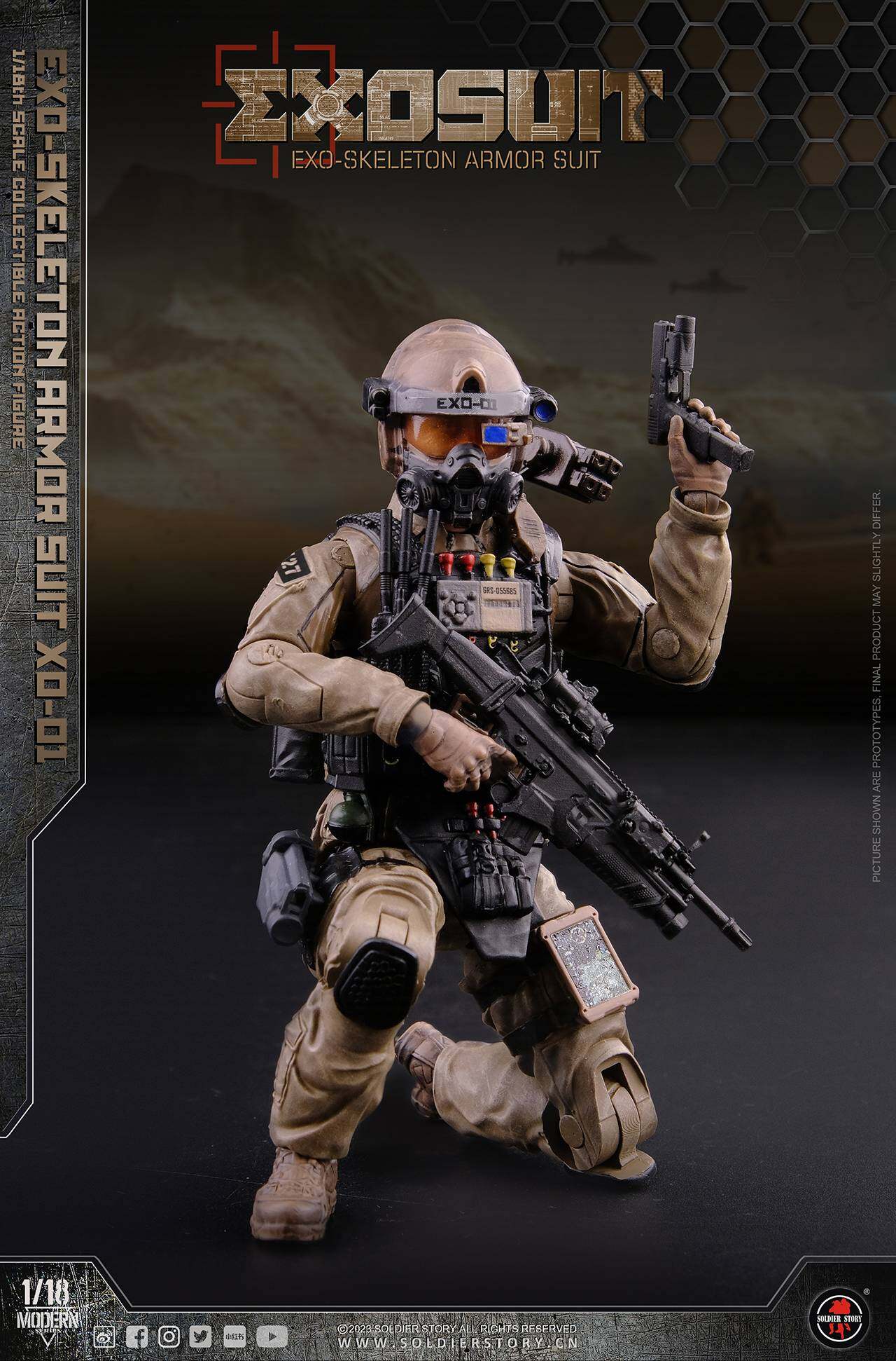 SSE001 1/18th Scale EXO-Skeleton Armor Suit XO-01 Collectible Action Figure image 9