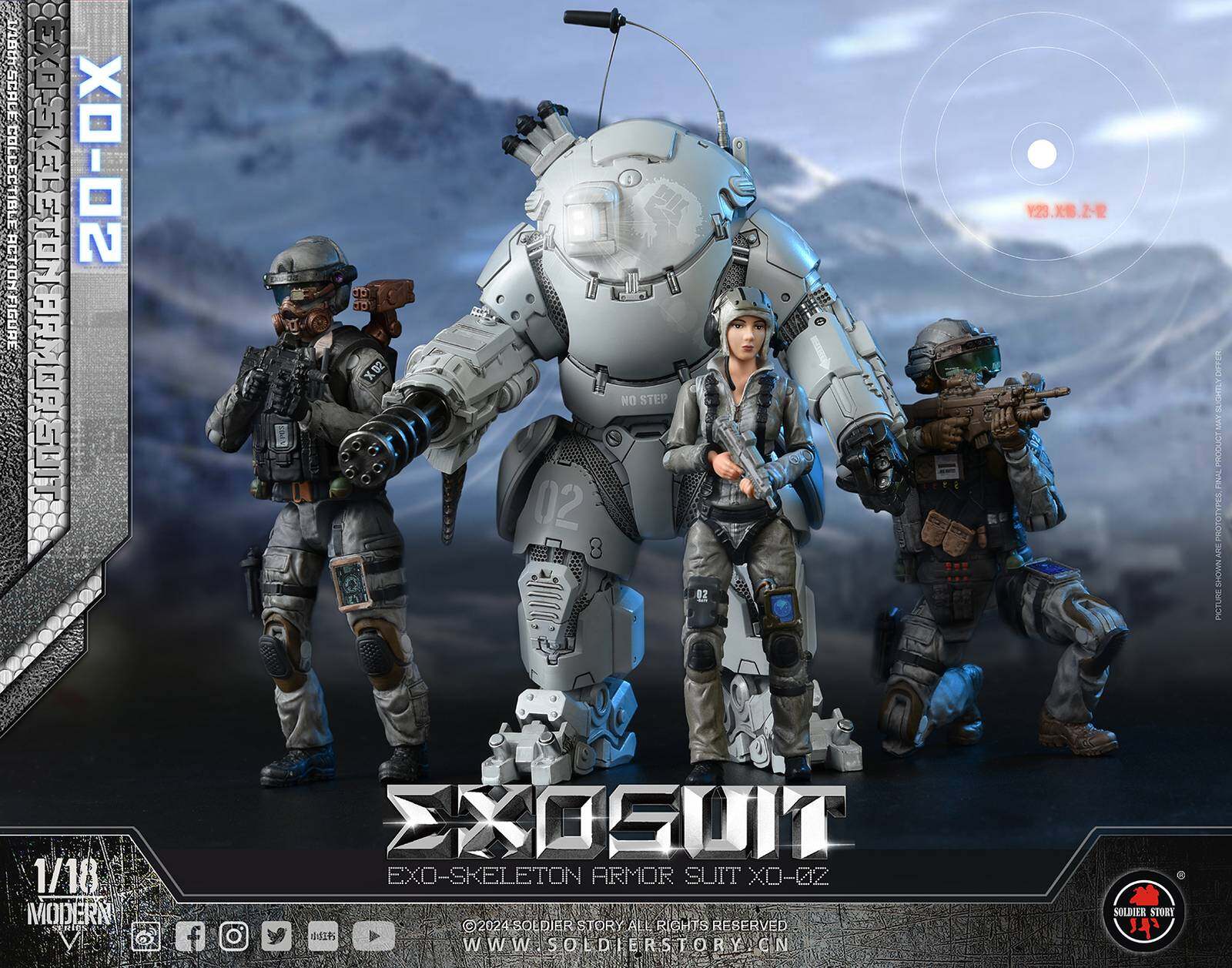 SSE002 1/18th Scale EXO-Skeleton Armor Suit XO-02 Collectible Action Figure image 3