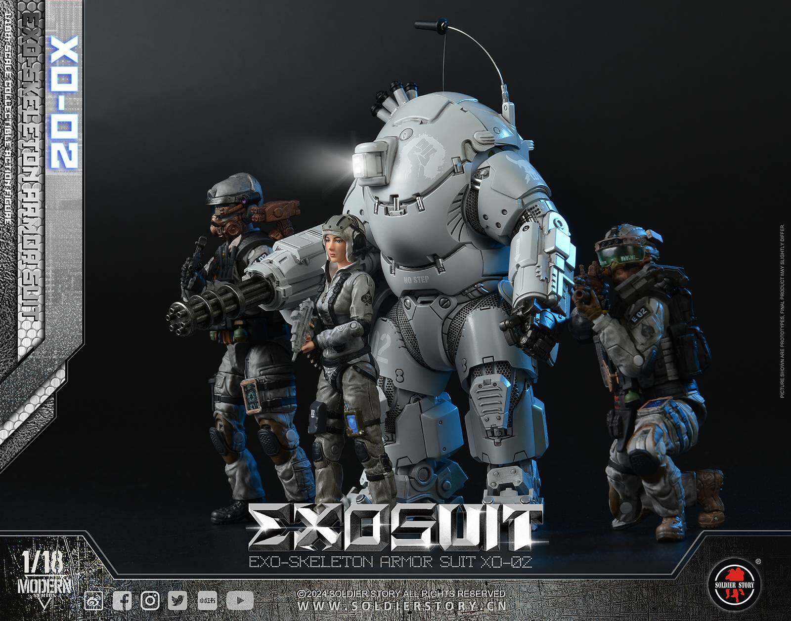 SSE002 1/18th Scale EXO-Skeleton Armor Suit XO-02 Collectible Action Figure image 5