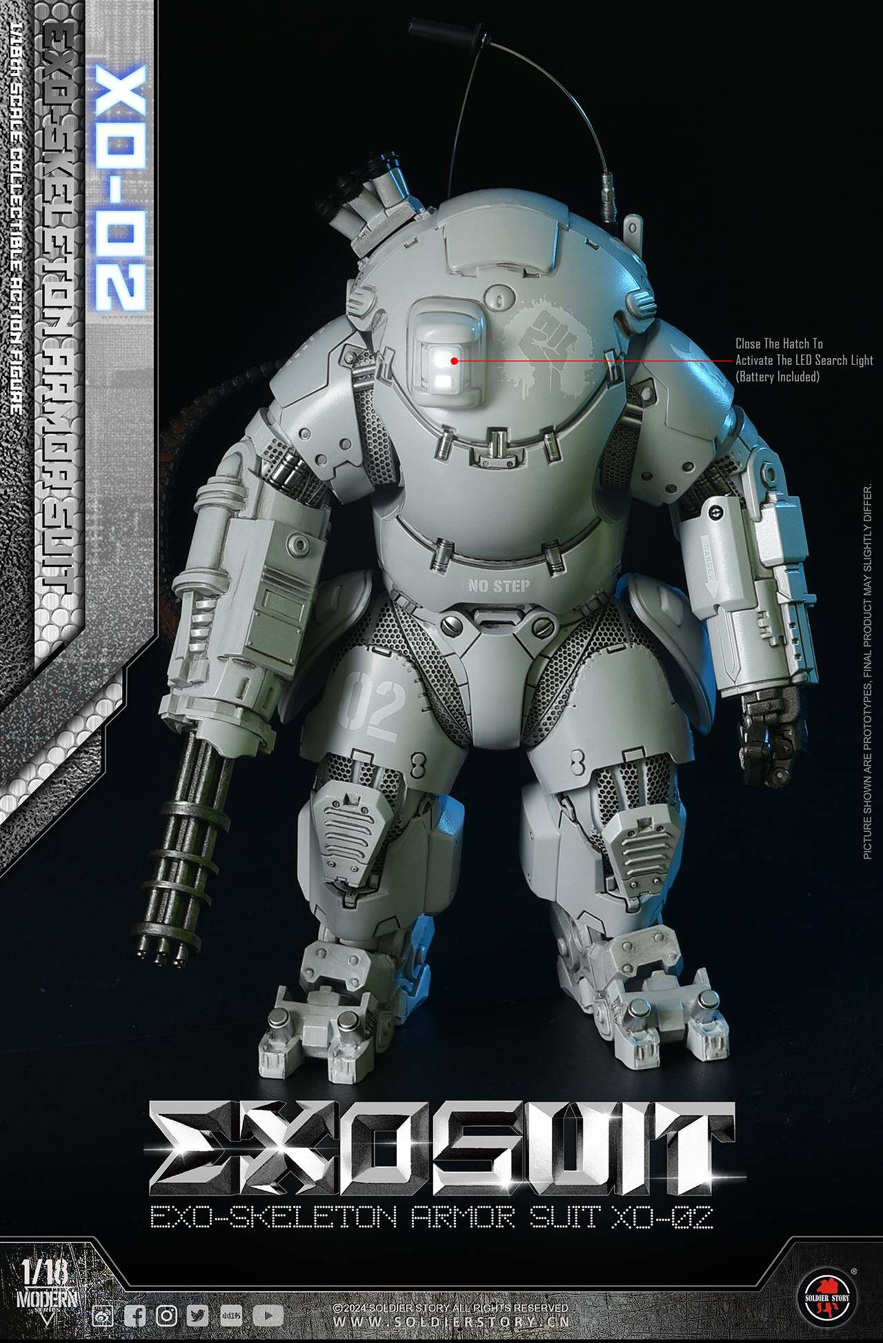 SSE002 1/18th Scale EXO-Skeleton Armor Suit XO-02 Collectible Action Figure image 8