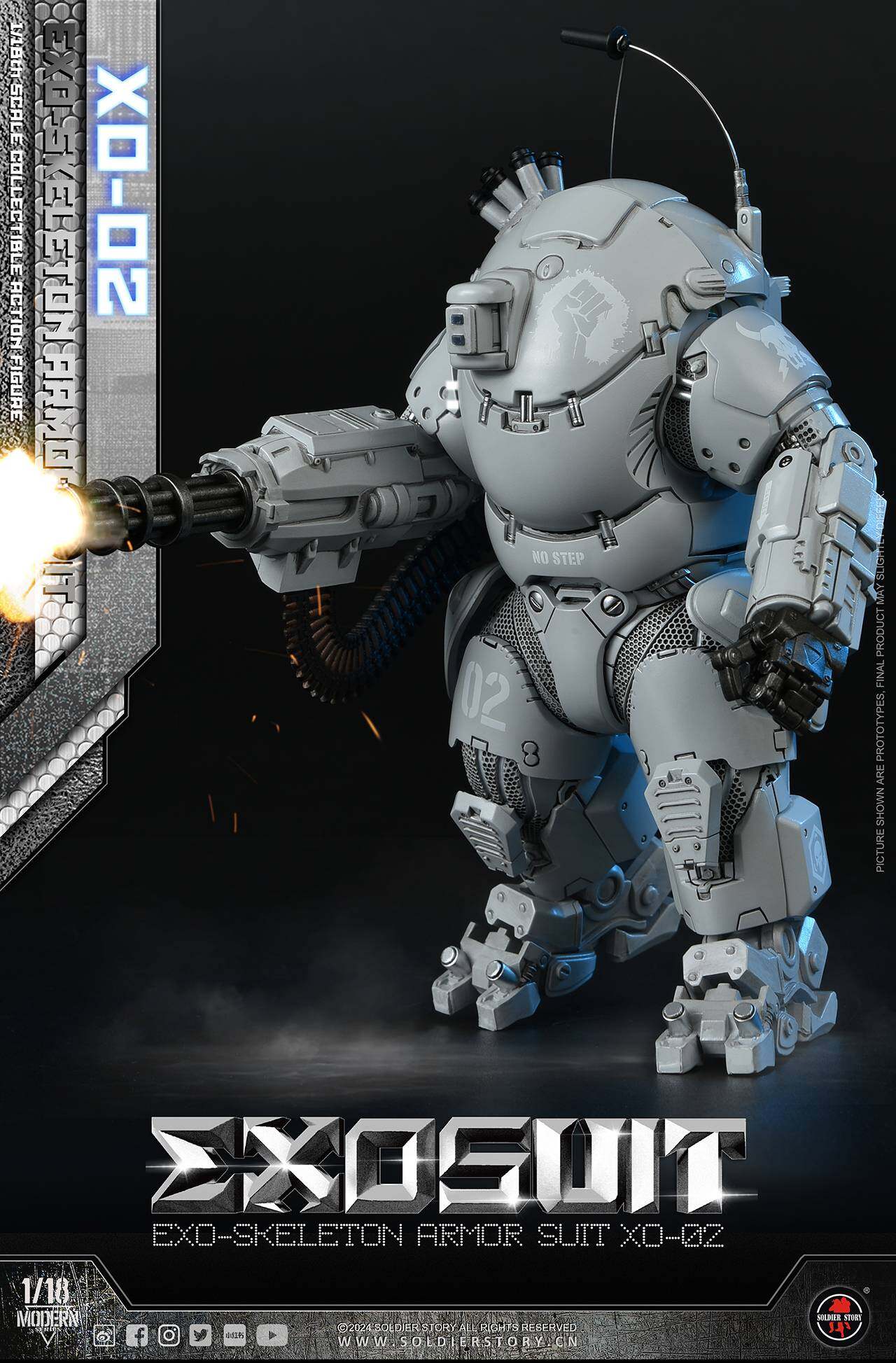 SSE002 1/18th Scale EXO-Skeleton Armor Suit XO-02 Collectible Action Figure image 9