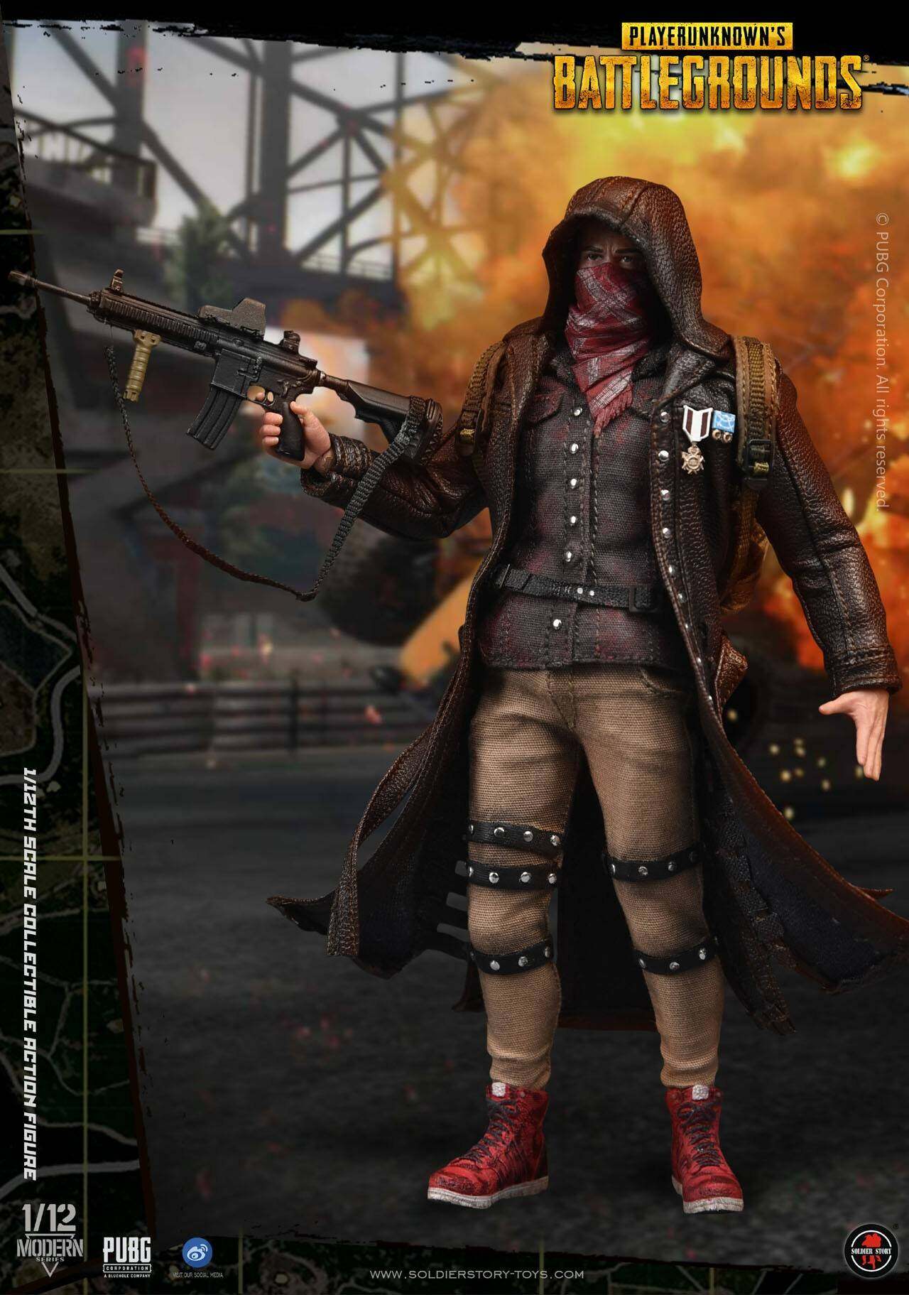 1/12th Scale PUBG Battlegrounds Trenchcoat Collectible Action Figure image 1
