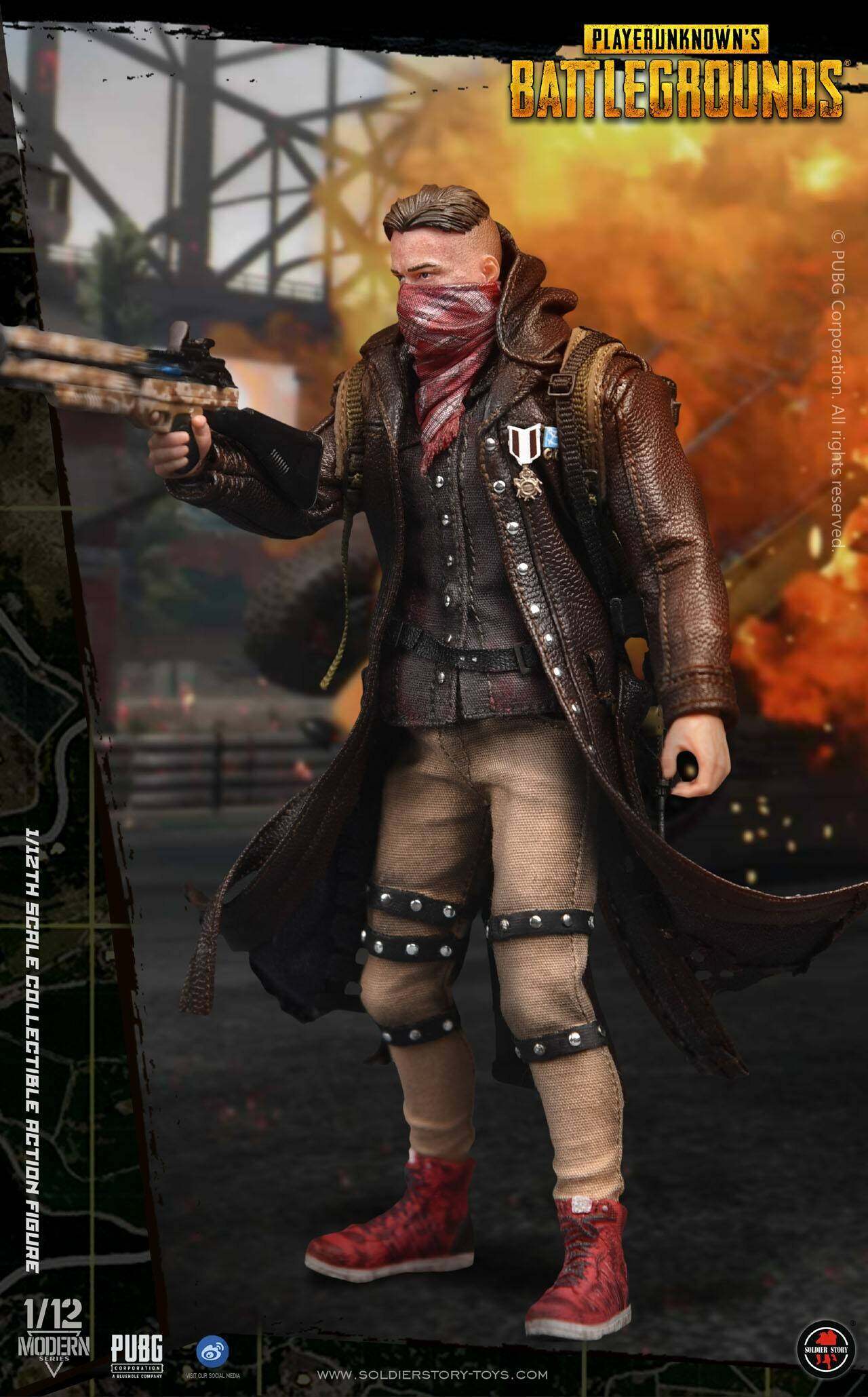 1/12th Scale PUBG Battlegrounds Trenchcoat Collectible Action Figure image 10