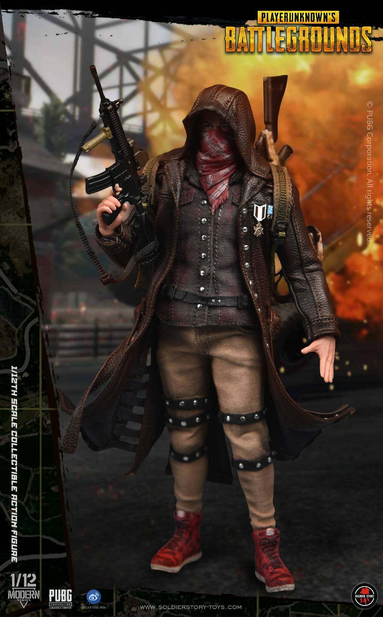 1/12th Scale PUBG Battlegrounds Trenchcoat Collectible Action Figure image 2