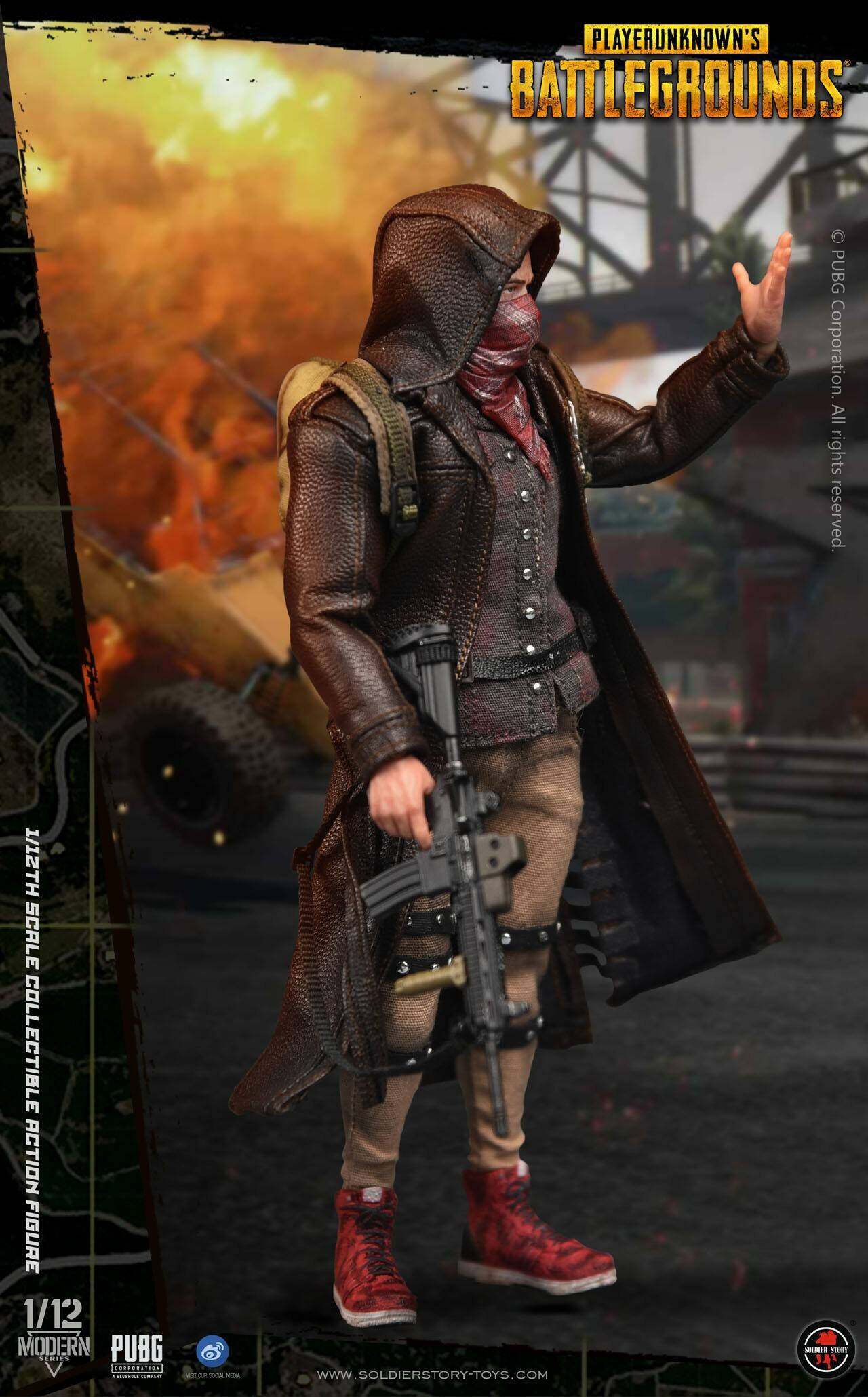 1/12th Scale PUBG Battlegrounds Trenchcoat Collectible Action Figure image 3