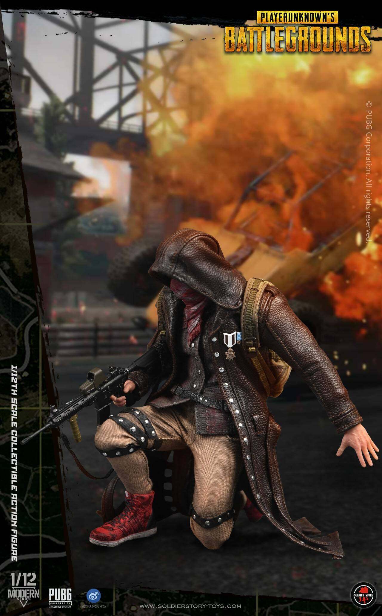 1/12th Scale PUBG Battlegrounds Trenchcoat Collectible Action Figure image 4