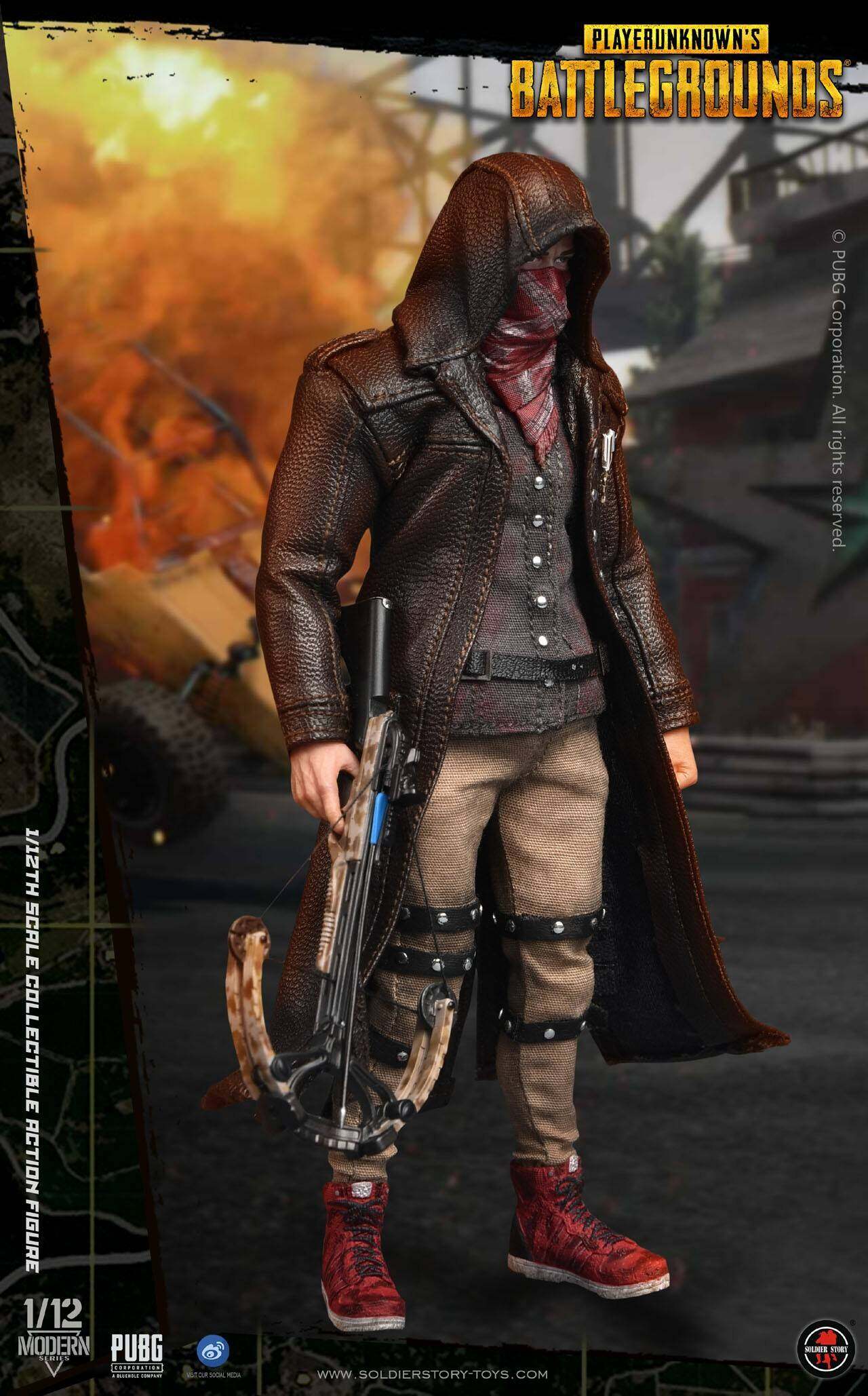 1/12th Scale PUBG Battlegrounds Trenchcoat Collectible Action Figure image 5