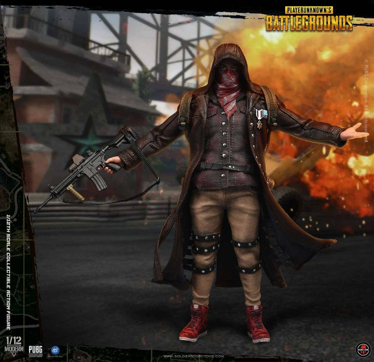 1/12th Scale PUBG Battlegrounds Trenchcoat Collectible Action Figure image 6