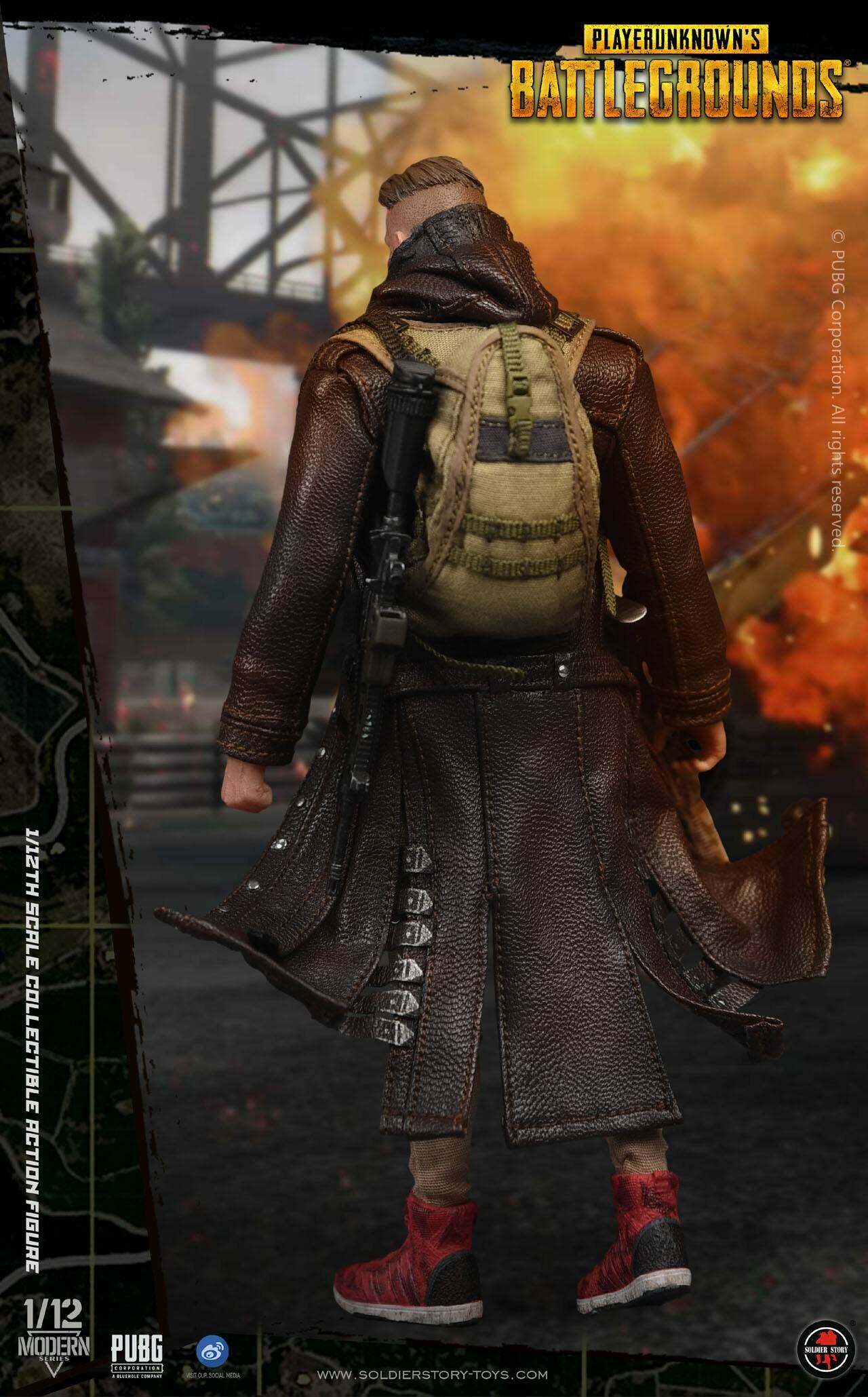 1/12th Scale PUBG Battlegrounds Trenchcoat Collectible Action Figure image 9