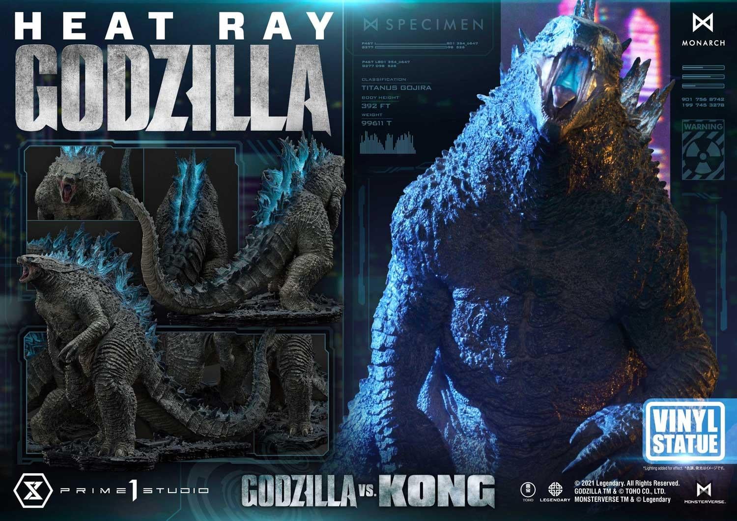 Godzilla vs Kong Heat Ray Godzilla Vinyl Statue image 2