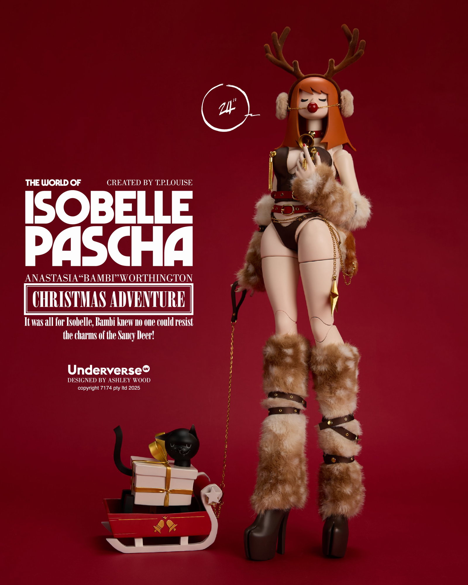CHRISTMAS ADVENTURE BAMBI 24" Limited Edition image 2