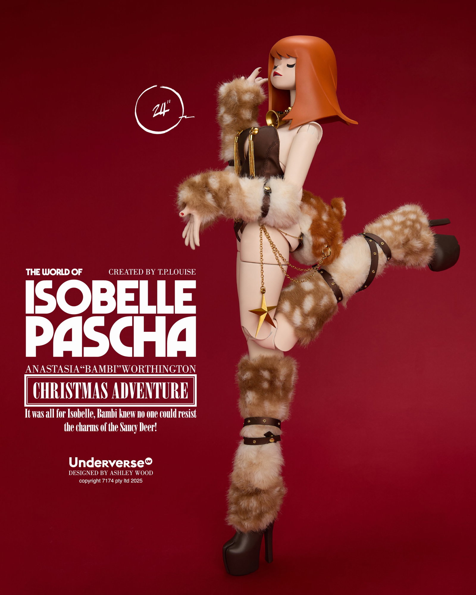 CHRISTMAS ADVENTURE BAMBI 24" Limited Edition image 5