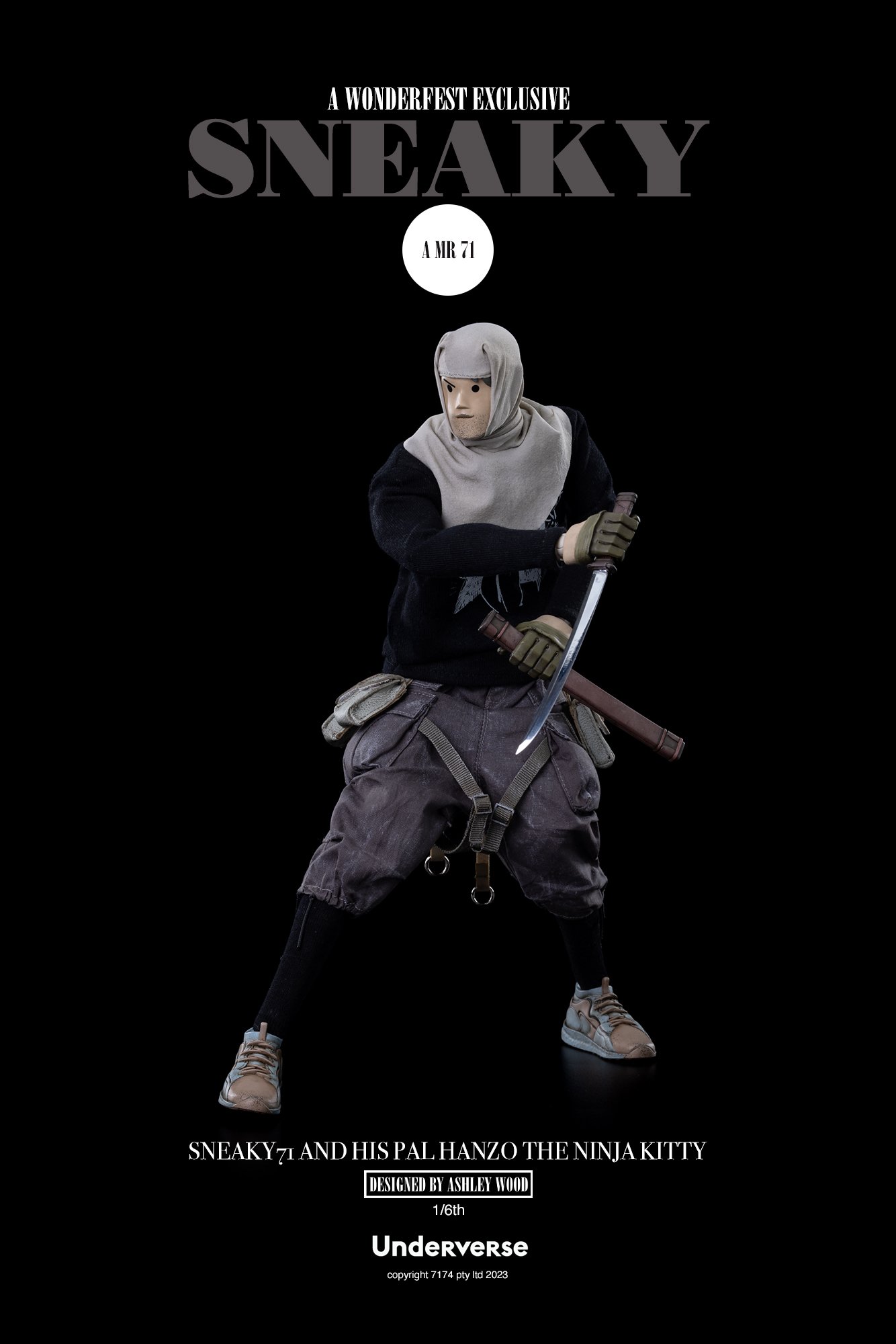 SNEAKY 71 AND HIS PAL HANZO THE NINJA KITTY WONDER FESTIVAL LTD EDITION image 3