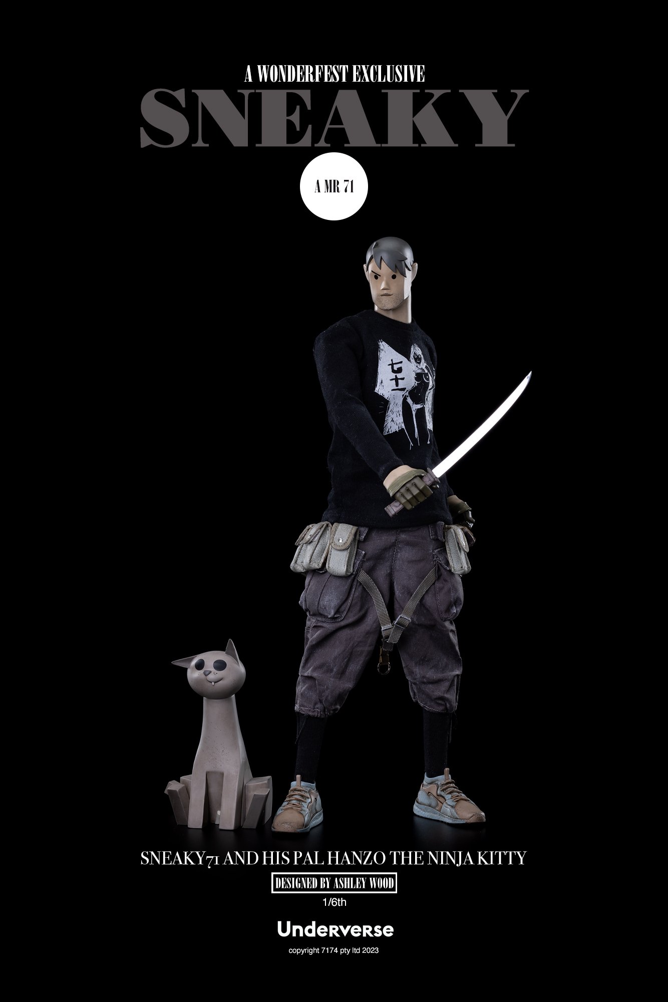 SNEAKY 71 AND HIS PAL HANZO THE NINJA KITTY WONDER FESTIVAL LTD EDITION image 6