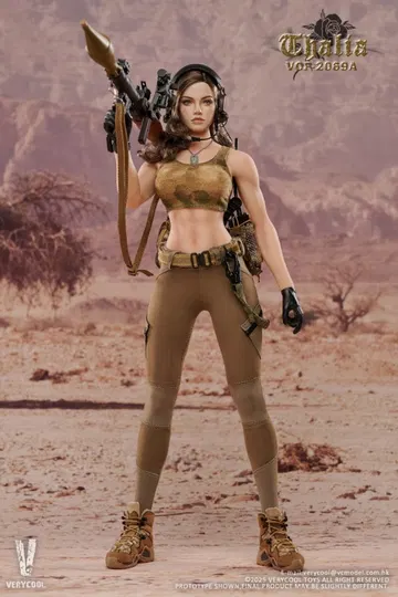 Desert Female Soldier - Thalia (Brown Hair)